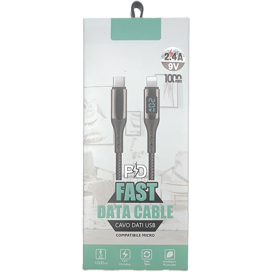 Cablu de date Type C - Lightning PD 20W negru blister