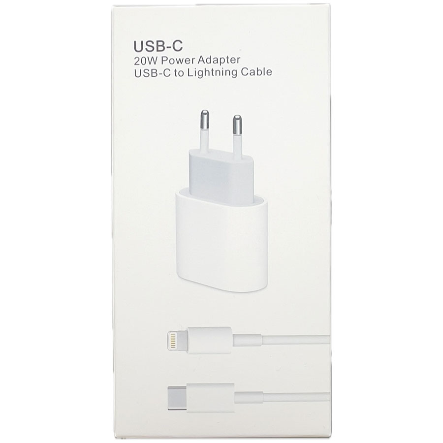 Set fast charging încărcător şi cablu 20 W ALB