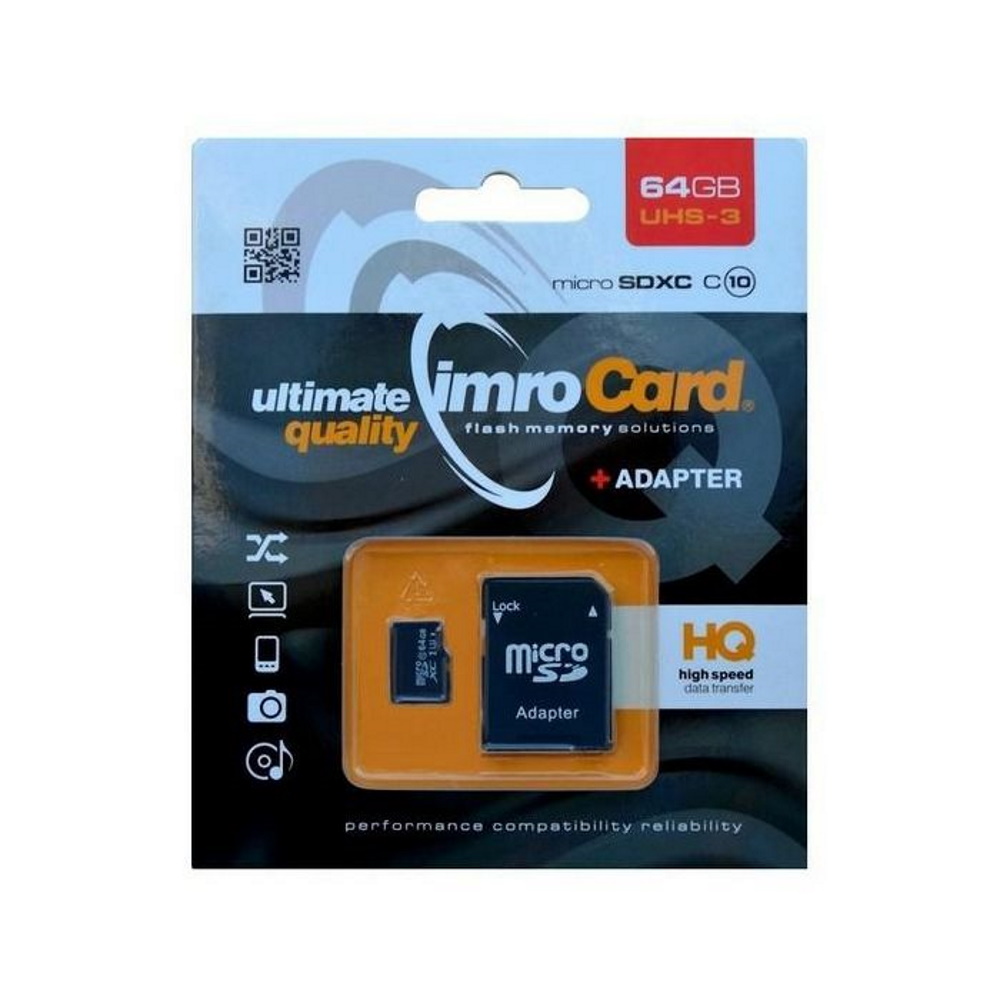 Imro 64GB microSDXC cl. 10 UHS-3 + adapter